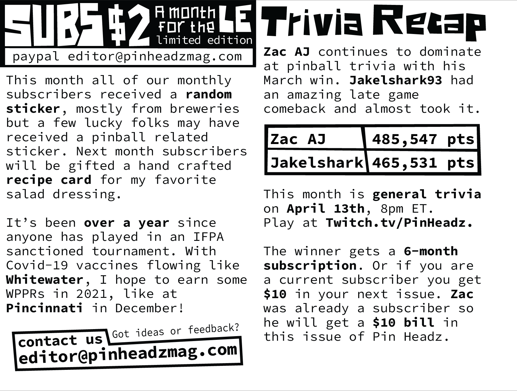 Pin Headz - Issue 16Page 2-3 (of 8)