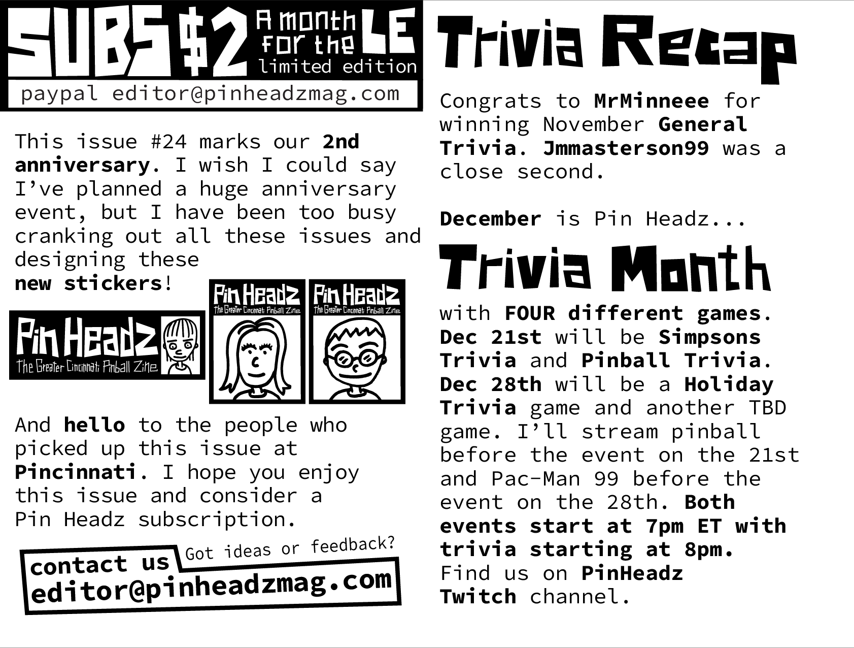 Pin Headz - Issue 24Page 2-3 (of 8)